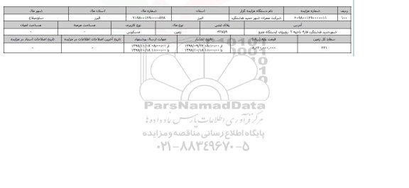 مزایده مزایده زمین مسکونی پلاک ثبتی 42759
