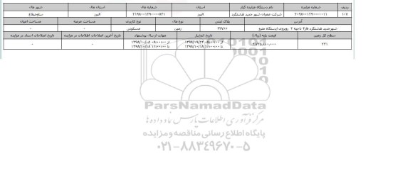 مزایده مزایده زمین مسکونی پلاک ثبتی 42766