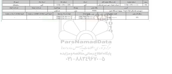 مزایده مزایده زمین مسکونی