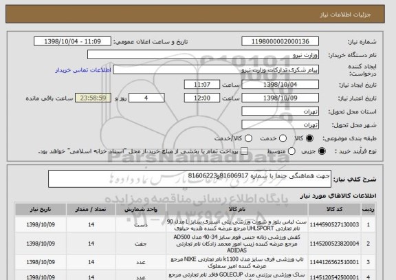 استعلام جهت هماهنگی حتما با شماره 81606917و81606223 
