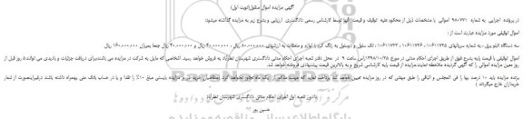 مزایده، مزایده فروش سه دستگاه تابلو برق