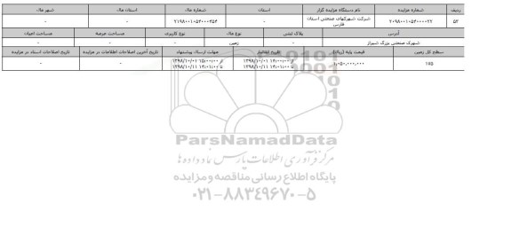 مزایده مزایده  زمین سطح کل 175