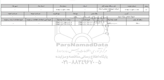 مزایده , مزایده زمین به مساحت 2800