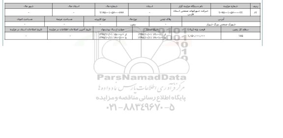 مزایده , مزایده  زمین به مساحت 175 