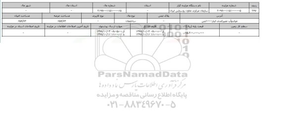 مزایده مزایده ساختمان عرصه 658.72