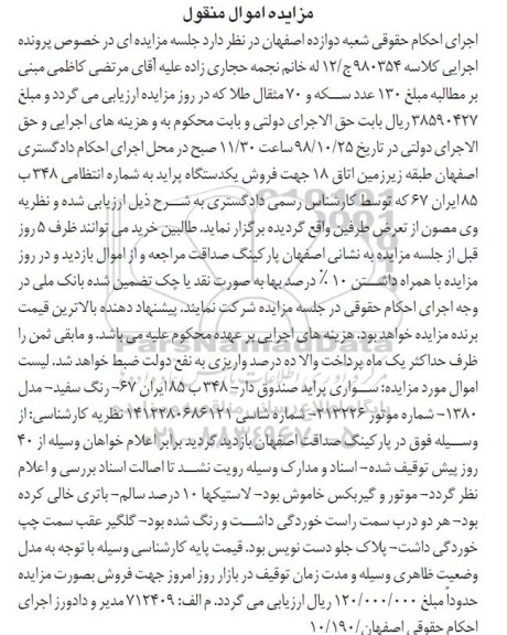 مزایده, مزایده سواری پراید صندوق دار