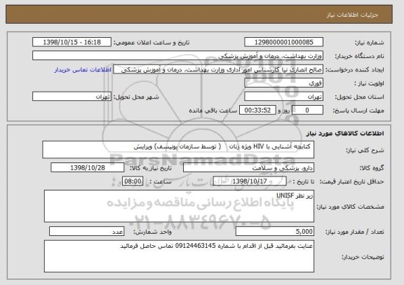 استعلام  کتابچه آشنایی با HIV ویژه زنان    ( توسط سازمان یونیسف) ویرایش 