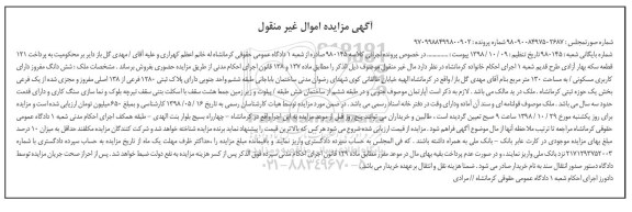 مزایده مزایده ششدانگ ملک با کاربری مسکونی 130 مترمربع