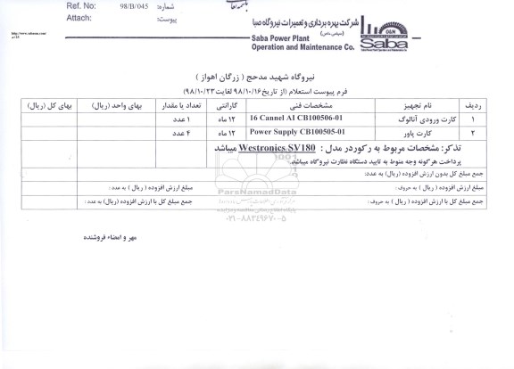 استعلام, استعلام کارت ورودی آنالوگ، کارت پاور 