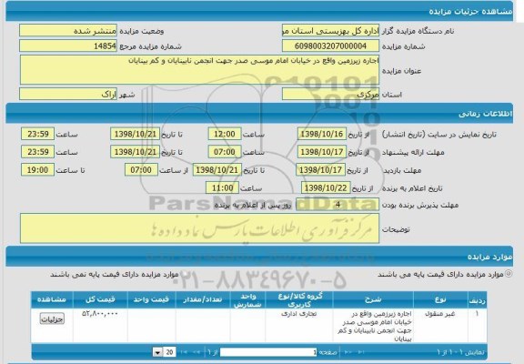 مزایده، مزایده اجاره یک زیرزمین