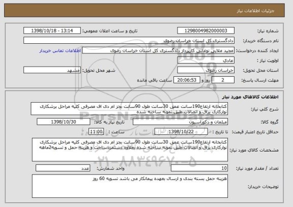 استعلام کتابخانه ارتفاع190سانت عمق 30سانت طول 90سانت بجز ام دی اف مصرفی کلیه مراحل برشکاری نوارکاری یراق و اتصالات طبق نمونه ساخته شده 