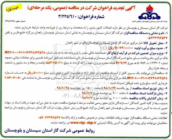 فراخوان مناقصه، مناقصه اتصالات کنتوربندی