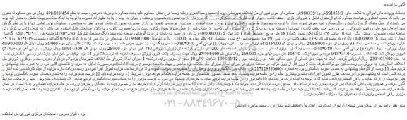 مزایده، مزایده فروش درب کرکره ای و...