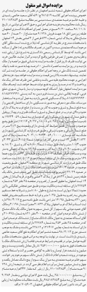 مزایده مزایده فروش 9.728 حبه مشاع از 20 حبه از 60 حبه ملکی