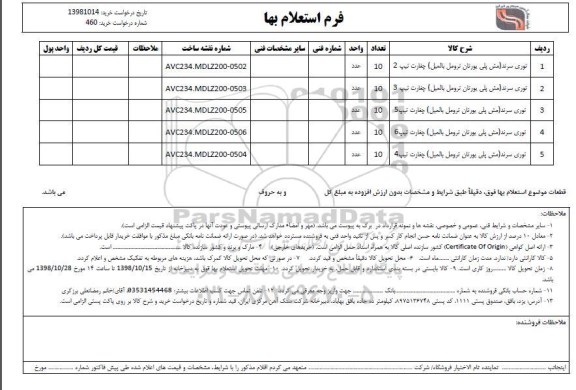 استعلام، استعلام توری سرند 