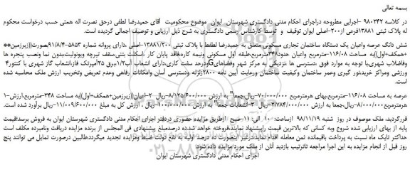 مزایده فروش ساختمان تجاری مسکونی