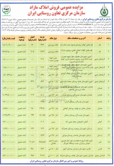 مزایده مزایده فروش املاک مازاد