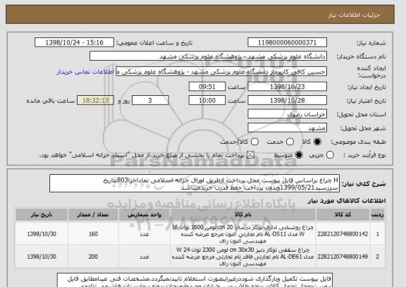 استعلام H چراغ براساس فایل پیوست محل پرداخت ازطریق اوراق خزانه اسلامی نماداخزا803بتاریخ سررسید1399/05/21وبدون پرداخت حفظ قدرت خریدمیباشد