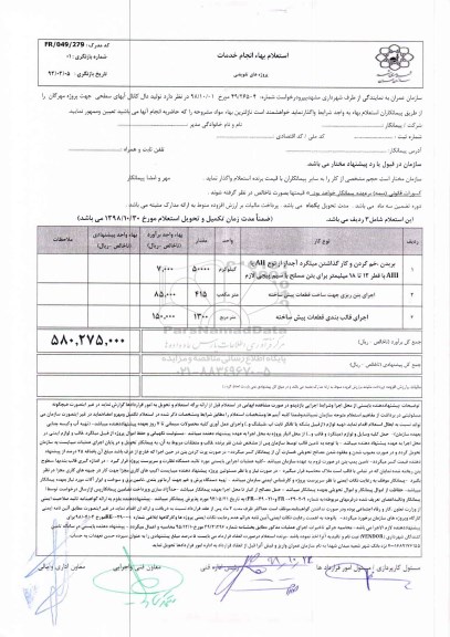 استعلام، استعلام تولید دال کانال آبهای سطحی 