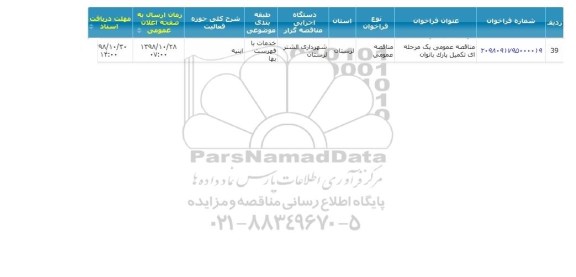 مناقصه تکمیل پارک بانوان