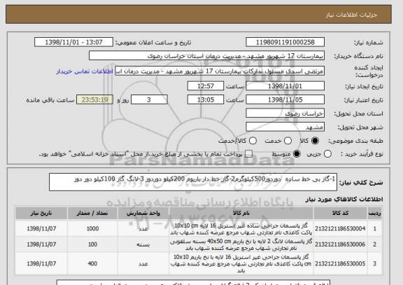 استعلام 1-گاز بی خط ساده  دوردوز500کیلوگرم2-گاز خط دار باریوم 200کیلو دوردوز 3-لانگ گاز 100کیلو دور دوز