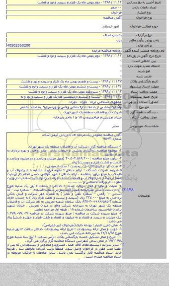 واگذاری بخشی از خدمات اداری٬مالی و فنی و بهره برداری به تعداد ۵۰ نفر