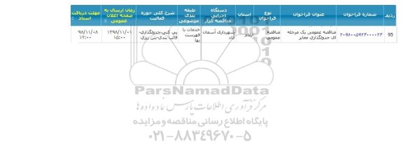 مناقصه, مناقصه آسفالت و جدولگذاری معابر 
