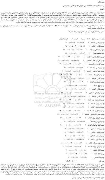 مزایده، مزایده فروش 27 لوستر پارامیس 6شاخه و...