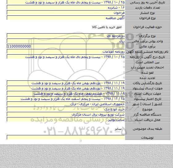 خرید انواع چک