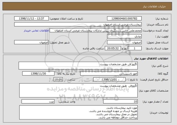 استعلام اگزوز فن طبق مشخصات پیوست