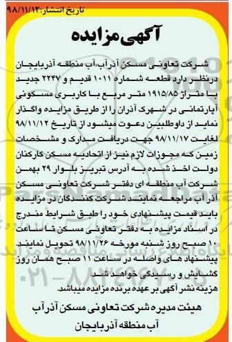 مزایده , مزایده فروش زمین کاربریهای تجاری ، خدماتی
