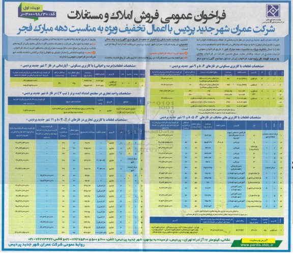 مزایده مزایده فروش املاک و مستغلات کاربری مسکونی و تجاری نوبت اول