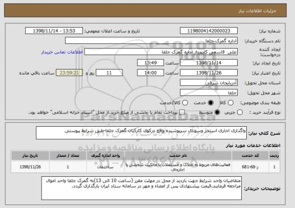 استعلام واگذاری اجاری استخر وسونای سرپوشیده واقع درکوی کارکنان گمرک جلفا-طبق شرایط پیوستی
