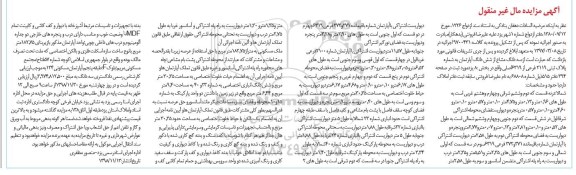 مزایده مزایده سه دانگ مشاع از ششدانگ آپارتمان 2119 فرعی