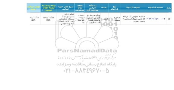 مناقصه تامین نیروی انسانی 