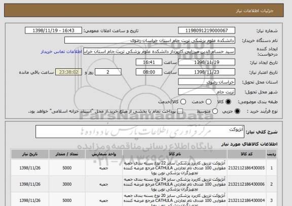استعلام آنژیوکت