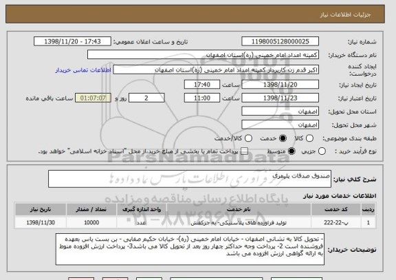 استعلام صندوق صدقات پلیمری 