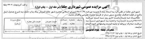مزایده مزایده فروش یک باب مغازه مرحله اول نوبت اول