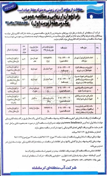 مناقصه، مناقصه احداث ساختمان اداری امور آب... - نوبت دوم 