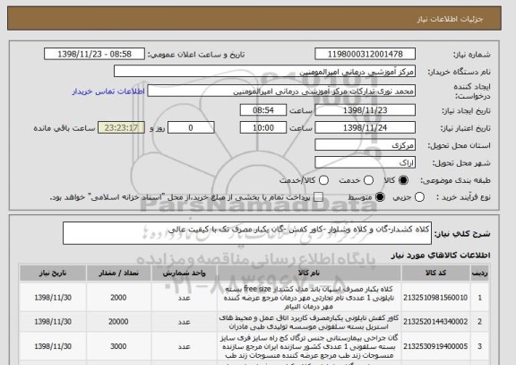 استعلام کلاه کشدار-گان و کلاه وشلوار -کاور کفش -گان یکبار مصرف تک با کیفیت عالی 