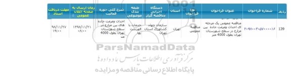 مناقصه احداث و مرمت جاده بین مزارع ...