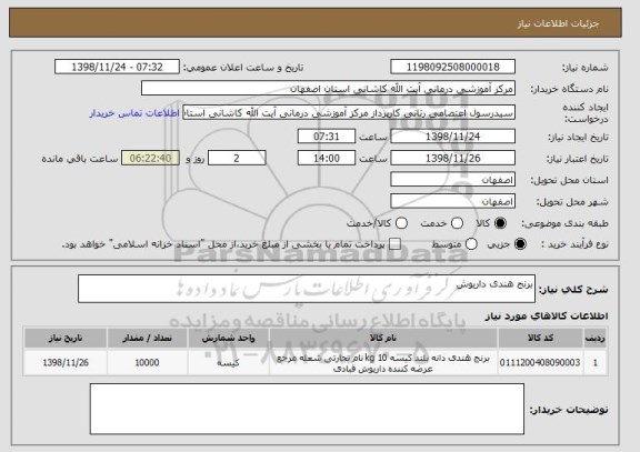 استعلام برنج هندی داریوش