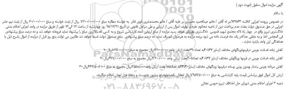 مزایده, مزایده فروش کفش زنانه و مردانه