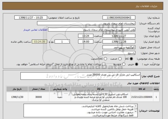 استعلام اسکالپپ ابی مارک ای تی پی تعداد 30000 عدد.