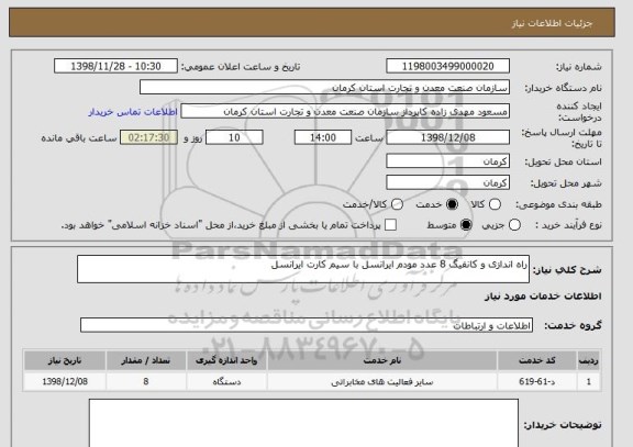 استعلام راه اندازی و کانفیگ 8 عدد مودم ایرانسل با سیم کارت ایرانسل
