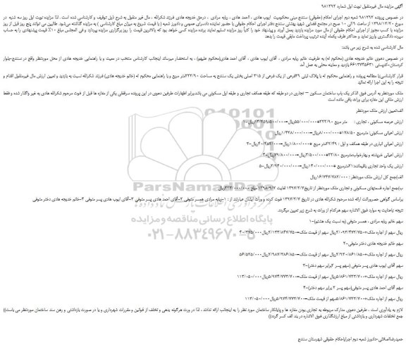 مزایده فروش ملک