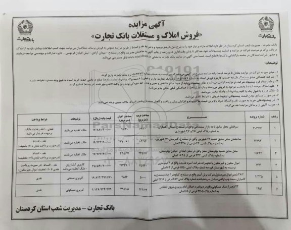 مزایده مزایده فروش املاک مازاد 