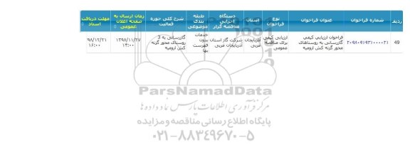 فراخوان ارزیابی کیفی، فراخوان ارزیابی کیفی گازرسانی به روستاها