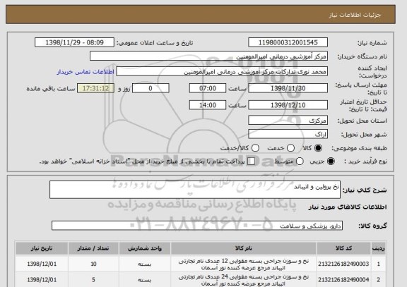 استعلام نخ پرولین و اتیباند