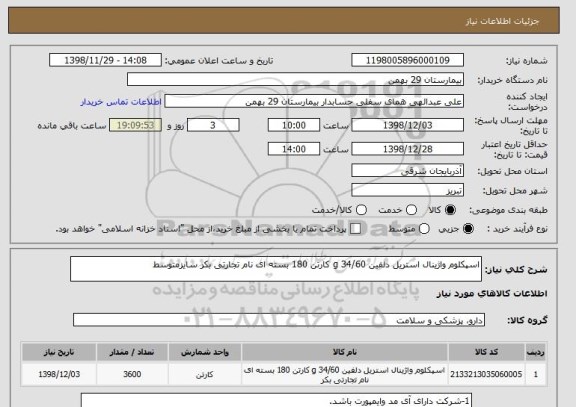 استعلام اسپکلوم واژینال استریل دلفین 34/60 g کارتن 180 بسته ای نام تجارتی بکر سایزمتوسط